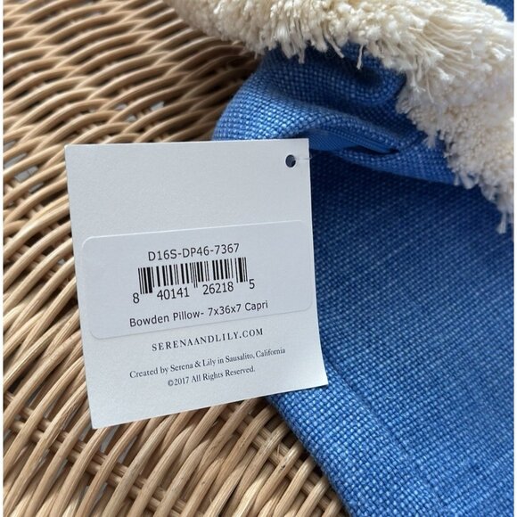 NEW Serena & Lily Bowden Pillow Cover (7”x36”x7”)-Capri Blue - Picture 2 of 2